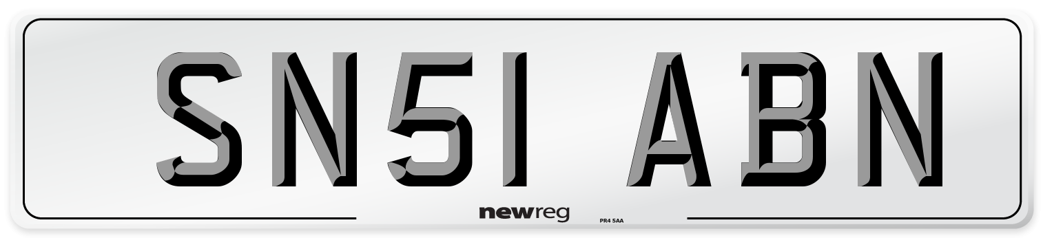 SN51 ABN Number Plate from New Reg